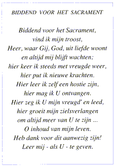gedicht "biddend voor het sacrament"